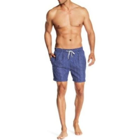 The Endless Summer Wavy Print Swim Trunks Shorts - Picture 1 of 3